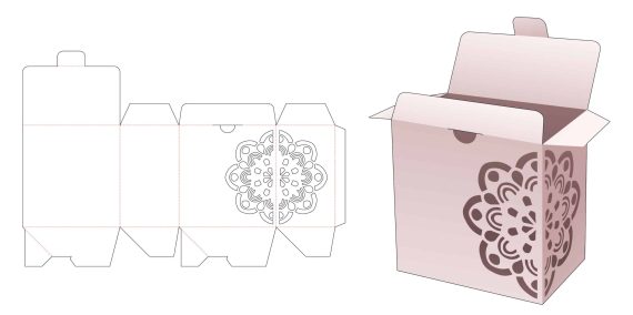 Flip_and_locked_point_box_with_mandala_stencil_and_flip_die_cut_template