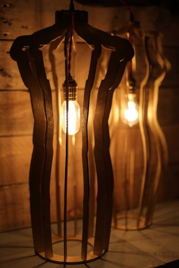 Floor lamps resembling silhouettes of Men and Women