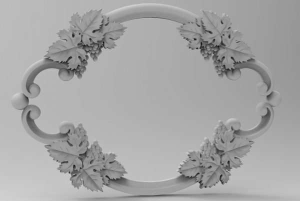 Floral Decorative Mirror Frame STL File CNC Carving Engraving