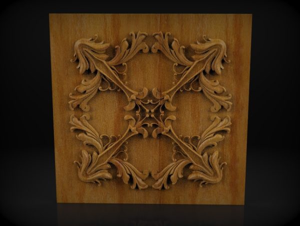 Floral Frame Decorative Overlays, Decorative Wooden Onlays, Relief Woodworking, CNC Wood Carving Design, 3D STL for CNC Router
