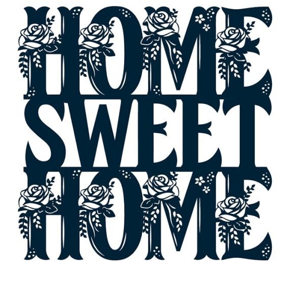 Floral Home Sweet Home Sign DXF File