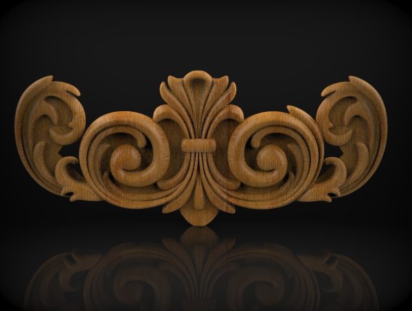 Floral Wood Overlays, CNC Wood Engraving, Relief Woodworking, Wood Carving Design, 3D STL for CNC Router