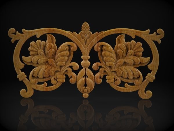 Flower Decorative Wood Overlays, Relief Woodworking, CNC Wood Carving Design, 3D STL for CNC Router