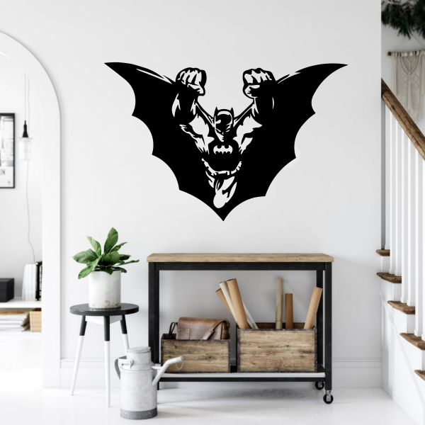 Flying Batman Wall Decor Free Vector