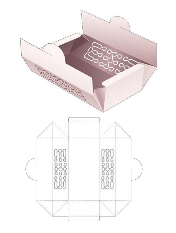 Foldimg_bakery_box_with_stenciled_line_die_cut_template