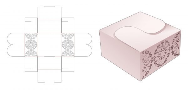 Folding_box_with_stenciled_circle_shaped_mandala_die_cut_template
