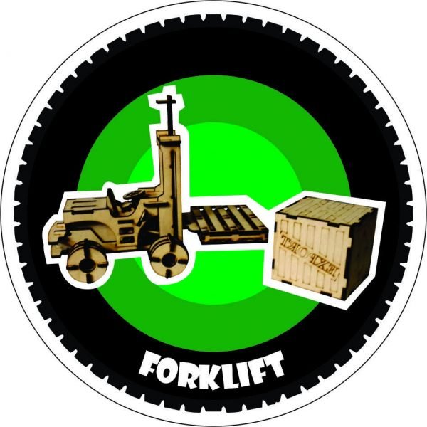 Fork Lift Truck Laser Cut Wooden 3D Model
