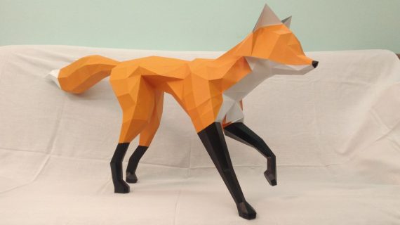 Fox Low Poly Papercraft Template