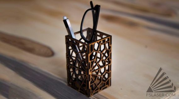 GEOMETRIC PEN STAND CNC LASER CUTTING CDR DXF FILE FREE