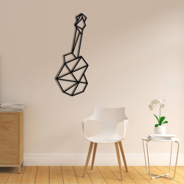 Geometric Wooden Guitar Decoration, Wall Decoration