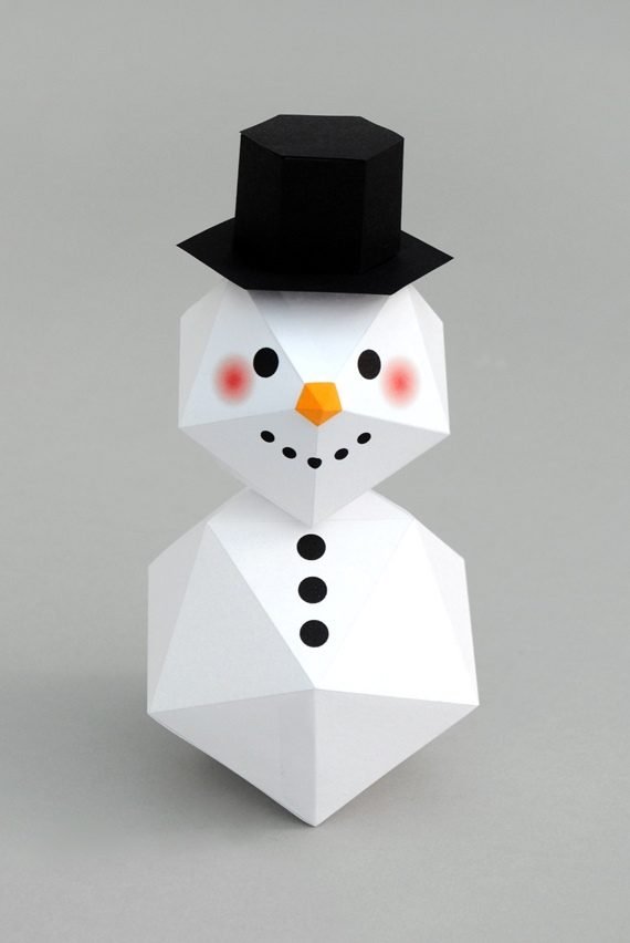 Geometric snowman and melting snowman