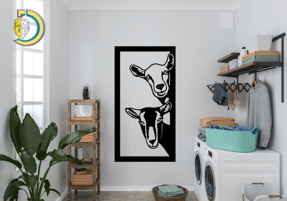 Goats Wall Decor CDR DXF Free Vector