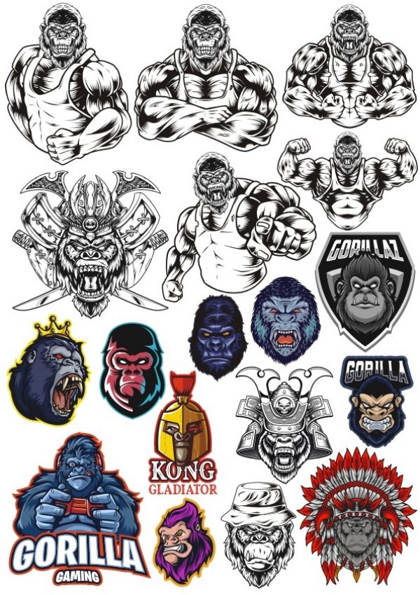 Gorillas King Kong Set CDR Vector File