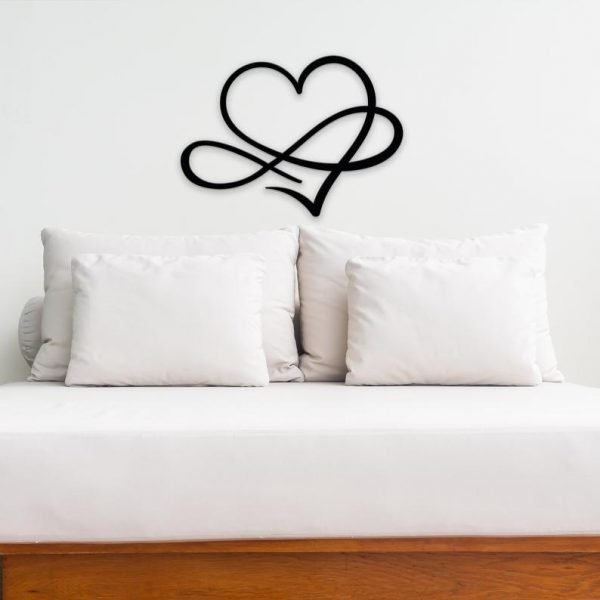Heart and Infinity Metal Sign Wall Art Love Metal Sign Metal Wall Art