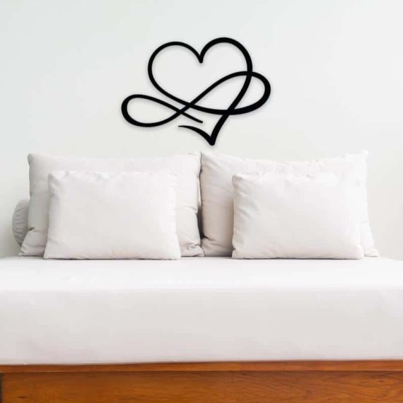 Heart and Infinity Metal Sign Wall Art Love Metal Sign Metal Wall Art
