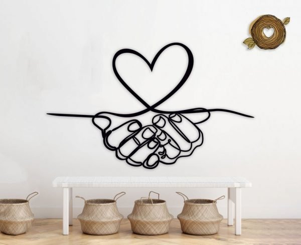 Heart in hands SVG, Wedding Wall Art Svg, Love Monogram Svg