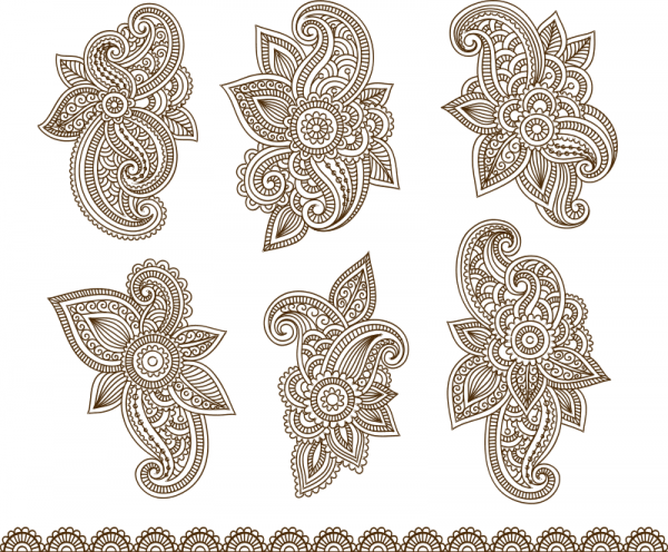 Henna Mehndi Paisley Tattoo Vector Design Elements CDR File
