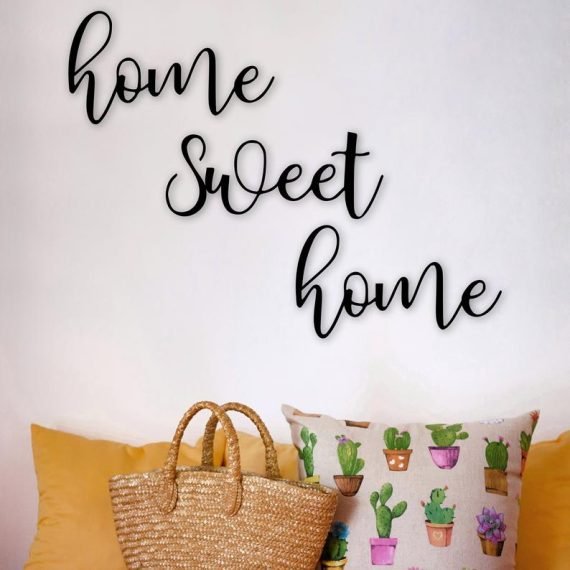 Home Sweet Home Metal Wall Art, Quotes Metal Living Room Decor