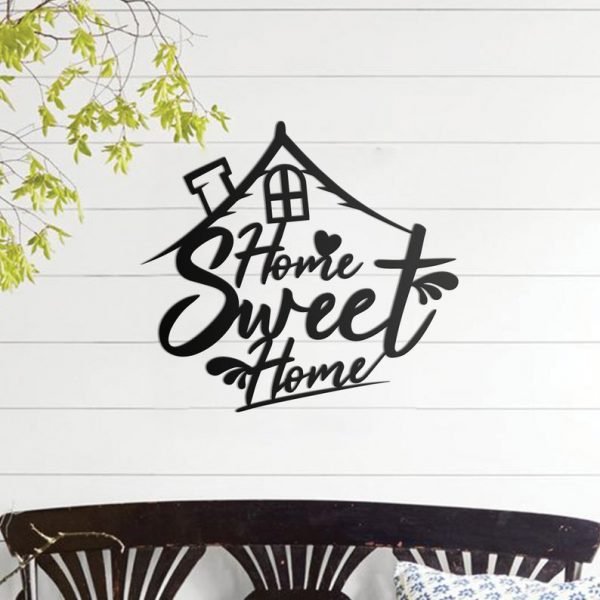Home Sweet Home, Metal Wall Sculpture Free Vector