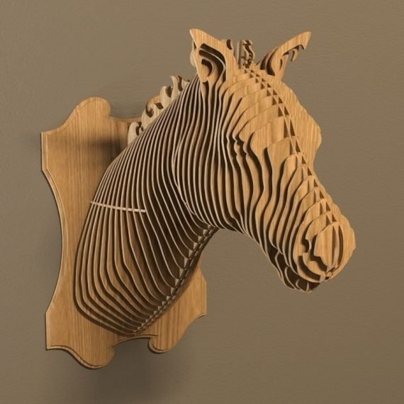 Horse head. Plywood horse. Decor. Horse drawings for laser cutting