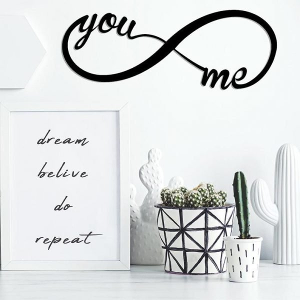 Infinity You & Me Metal Farmhouse Sign Wall Decor Valentines Day Couple Gift