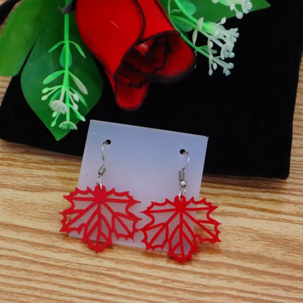 Laser Cut Acrylic Leaf Earring DXF File