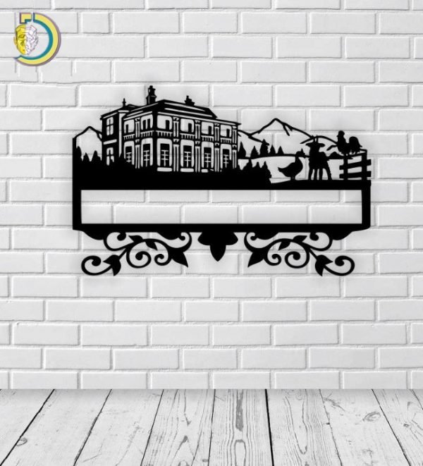 Laser Cut Address Plate Decorative Drawing Free Vector