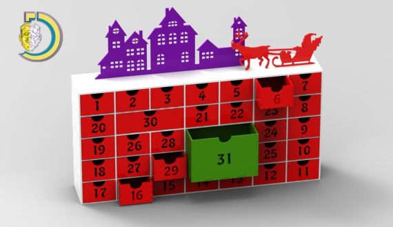 Laser Cut Advent Calendar for 31 Days Free Vector