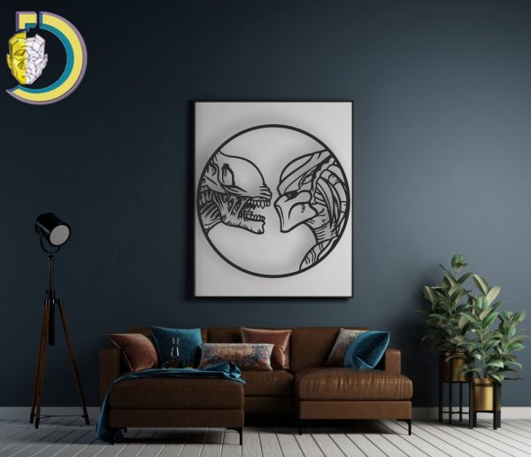 Laser Cut Alien VS Predator Free Vector dxf Download