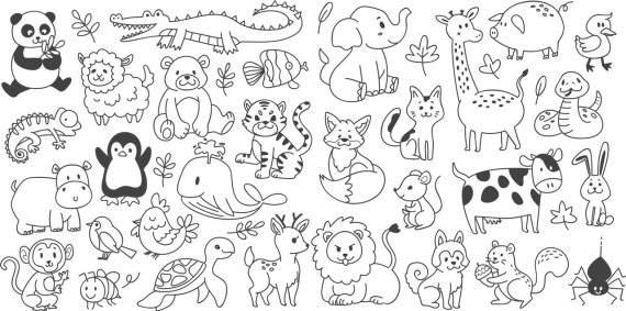 Laser Cut Animals Doodle Set CDR Drawing