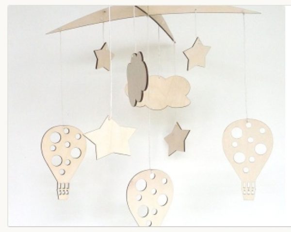 Laser Cut Baby Crib Mobile Hanging Baby Mobile Free CDR Vectors Art