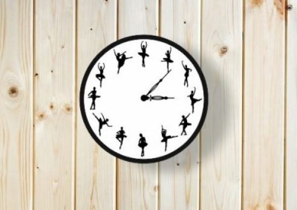 Laser Cut Ballet Wall Clock Dancing Ballerina Wall Clock Free Vector
