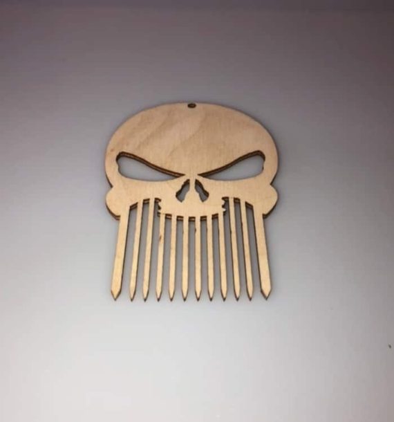 Laser Cut Beard Skull Comb Free Vector cdr Download