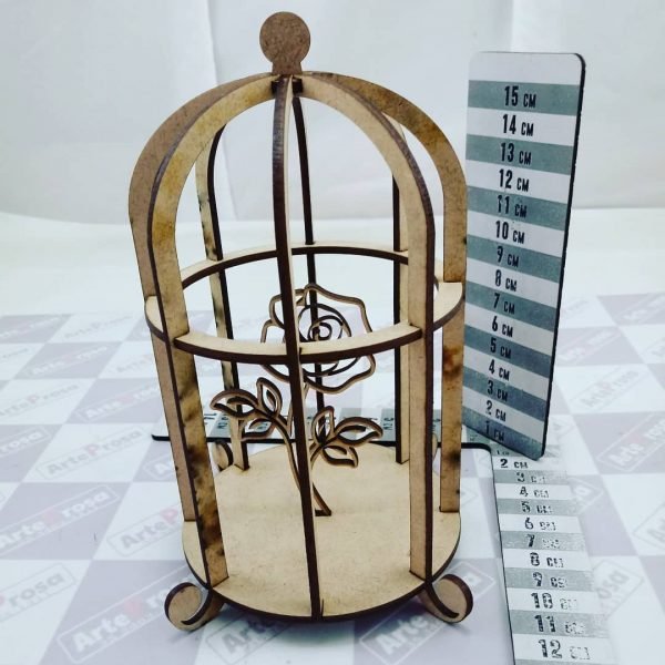 Laser Cut Bird Cage Decoration Cage With Flower CDR File