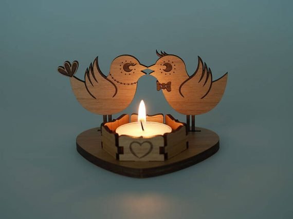 Laser Cut Bird Candle Holder Lantern Vector File Free