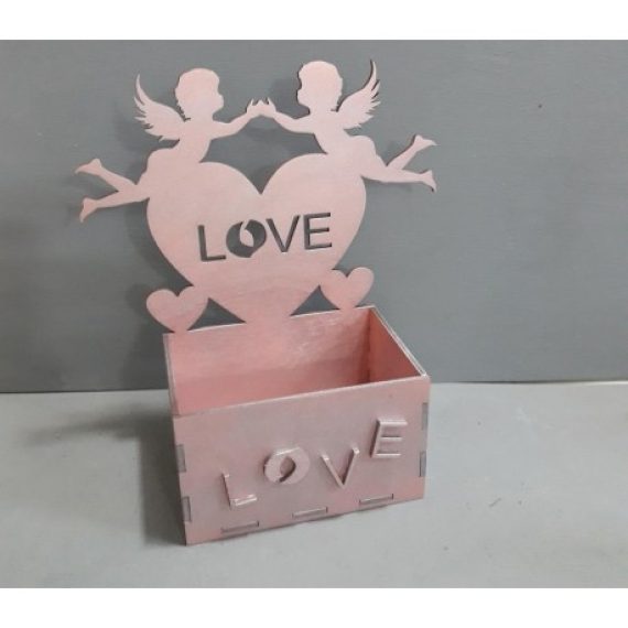 Laser Cut Box with Angels Love Heart
