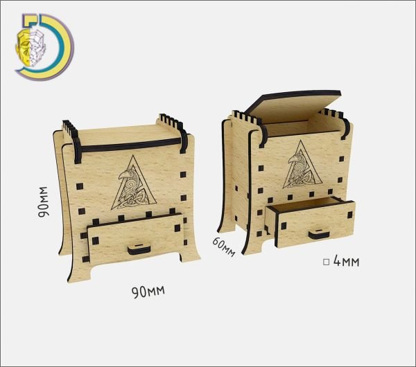 Laser Cut Box with Drawer 4mm Layout Free Vector cdr Download