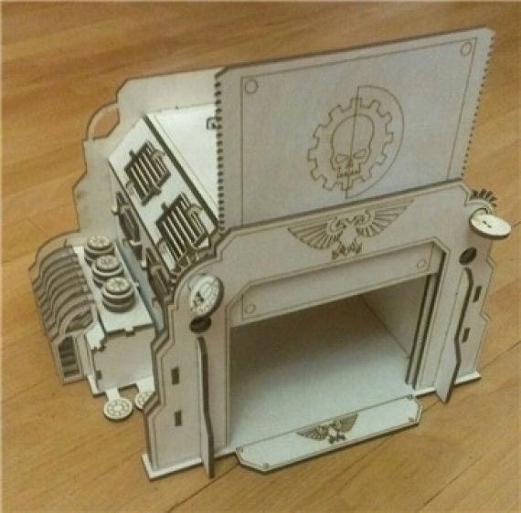 Laser Cut Box with Mechanical Door Drawing