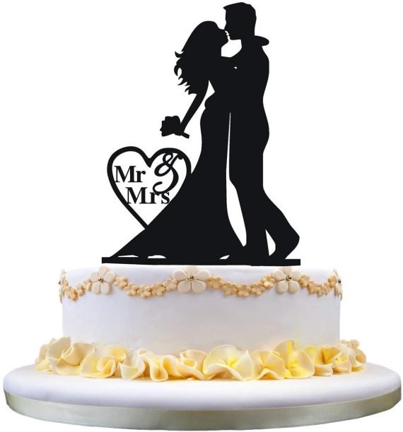 Laser Cut Bride And Groom Cake Topper For Wedding CDR File