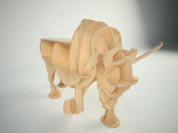 Laser Cut Bull 3d Wooden Puzzle Free CDR Vectors Art