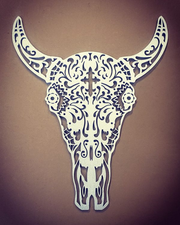 Laser Cut Bull Skeleton Dxf Drawing