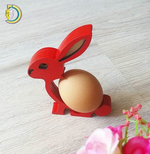 Laser Cut Bunny Easter Egg Holder DXF Free Vector