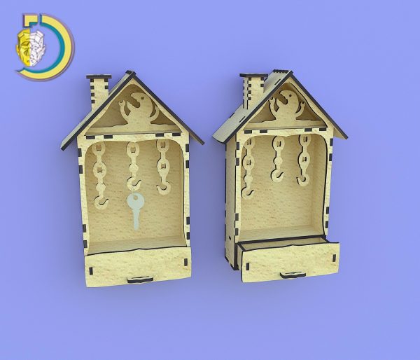 Laser Cut Butcher's House with a drawer Free Vector cdr Download