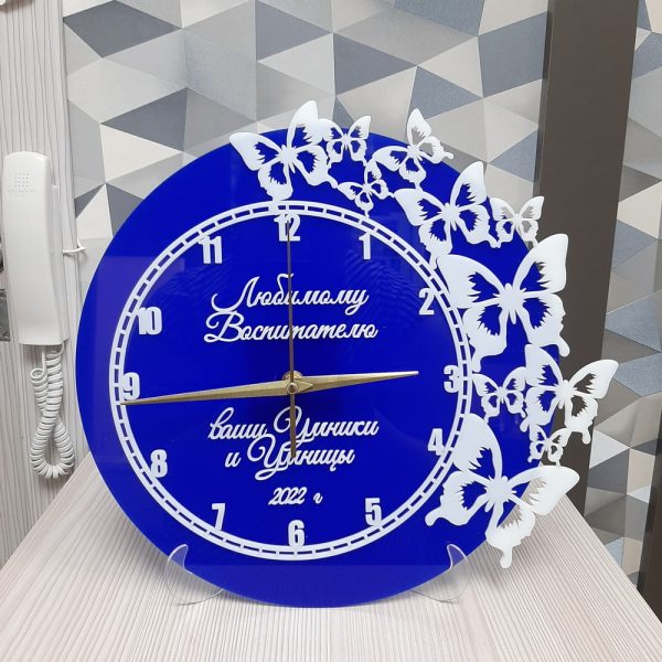 Laser Cut Butterfly Desk Clock Free Vector