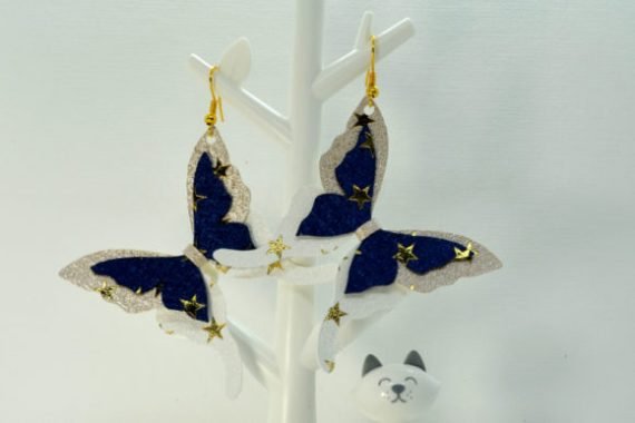 Laser Cut Butterfly Earrings Template SVG Cut File