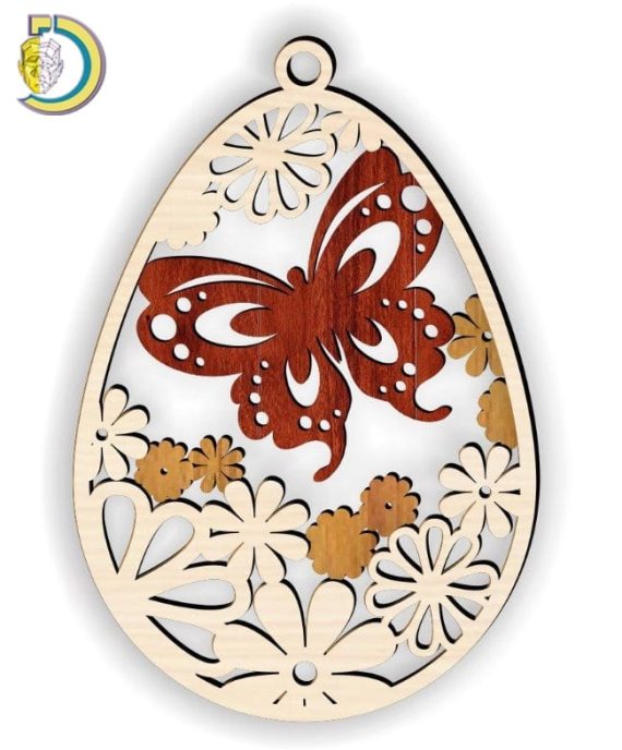Laser Cut Butterfly Easter Egg Free Vector cdr Download
