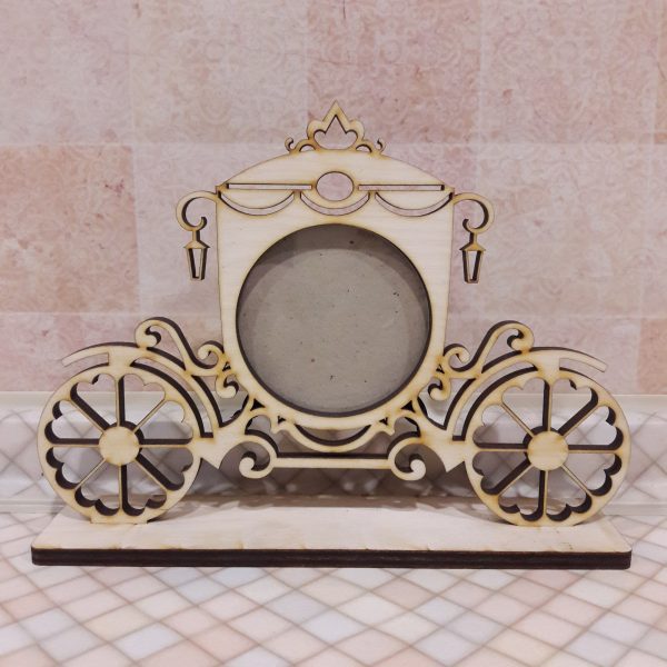 Laser Cut Candy Cart Patterned Photo Frame Free CDR Vectors Art