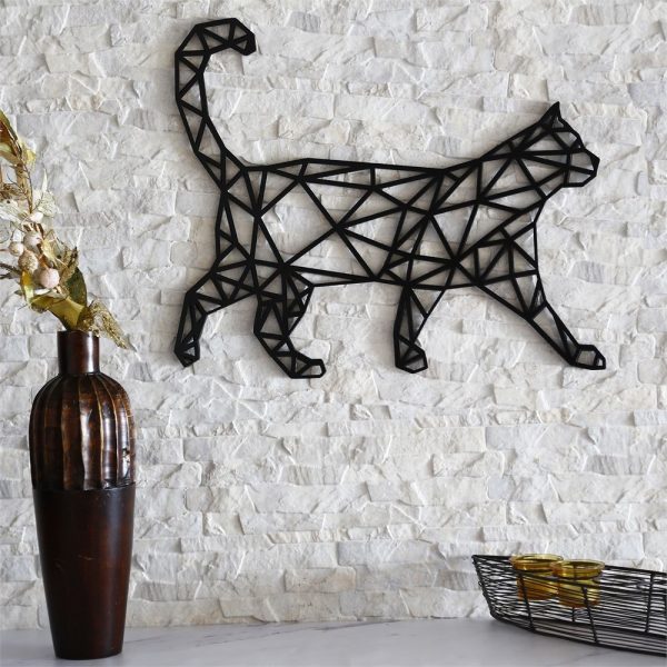 Laser Cut Cat Wall Decor Geometric Pattern Free Vector
