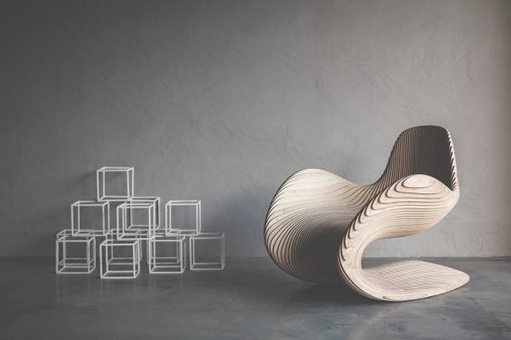 Laser Cut Chair Wave Design Free CDR Vectors Art
