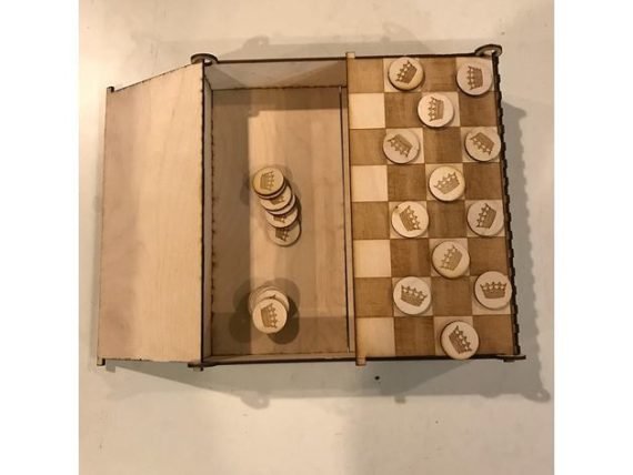 Laser Cut Checkers Game CDR Drawing
